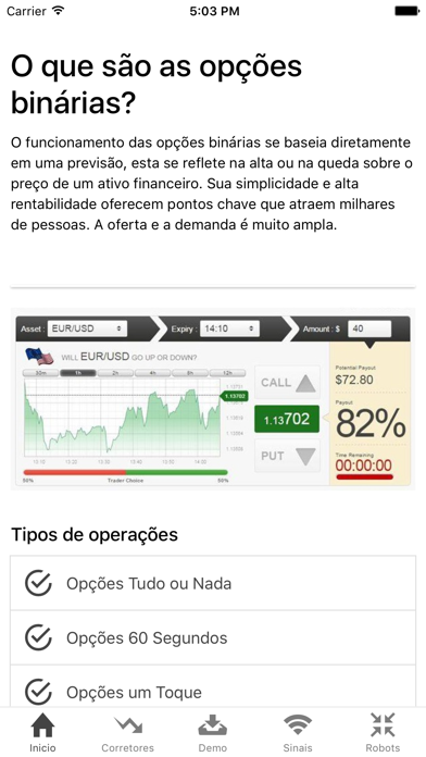 Screenshot #2 pour Opções Binárias para iniciantes