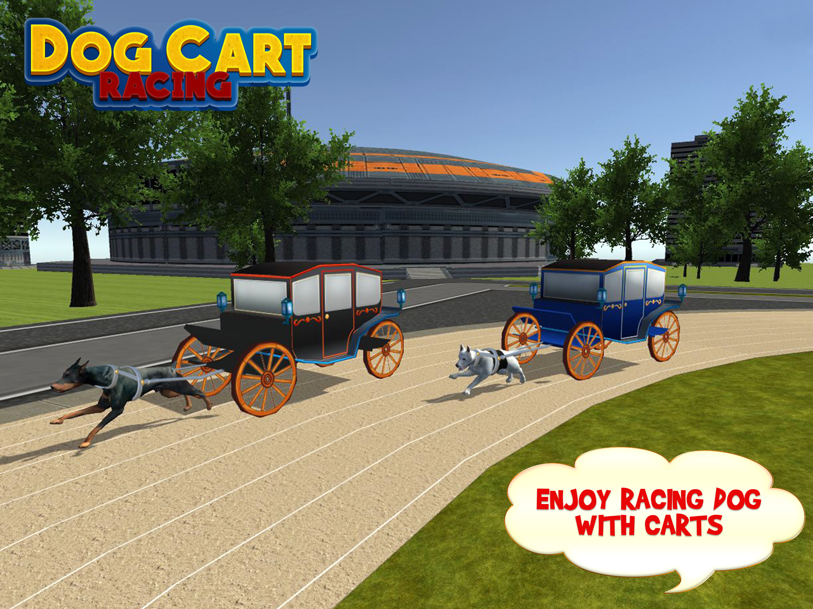Dog Cart Race : sled dog race by driving  wagons screenshot 7