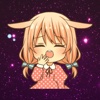 Animated Bunny Ears Anime Girl Stickers