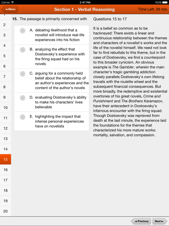 Screenshot #4 pour McGraw-Hill Education GRE Premium App