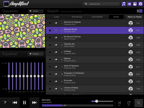 Screenshot #4 pour Amplifind Musique Lecteur and Visualiseur