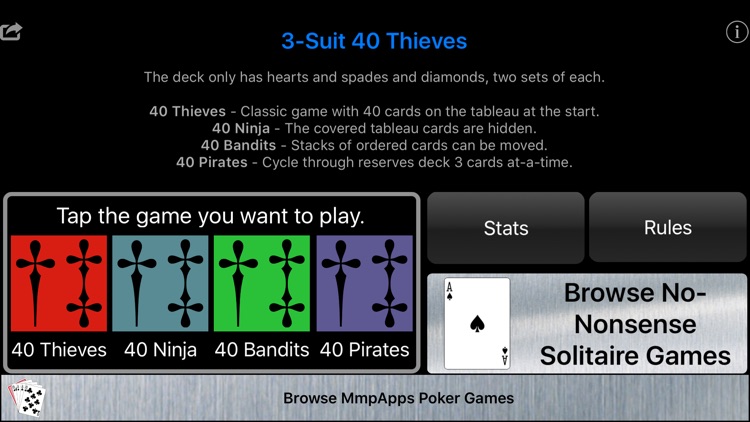 3-Suit 40 Thieves Solitaire