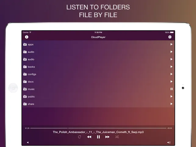 Imágen 4 CloudPlayer - audio player from clouds iphone