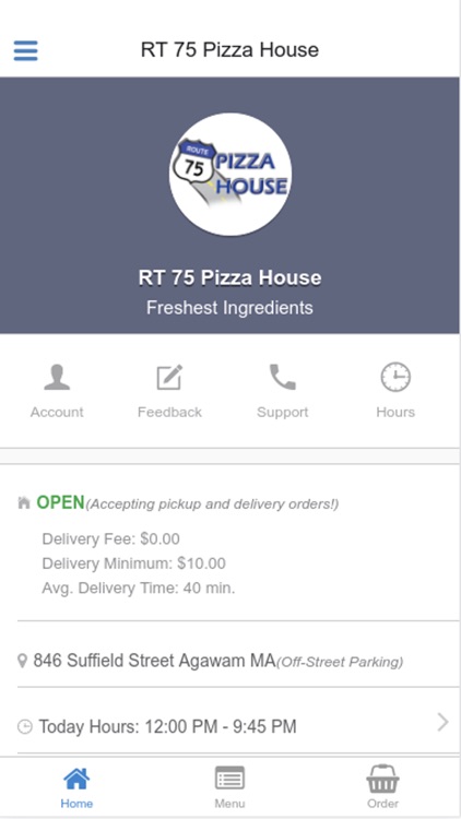 RT 75 Pizza House Agawam