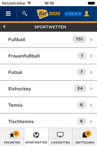 Bet3000 Sportwetten App screenshot 3