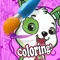 Puppy coloring for kids free pic to play