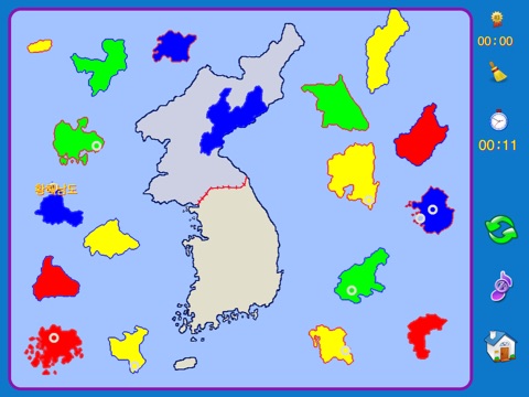 Korean Peninsula puzzle map screenshot 2