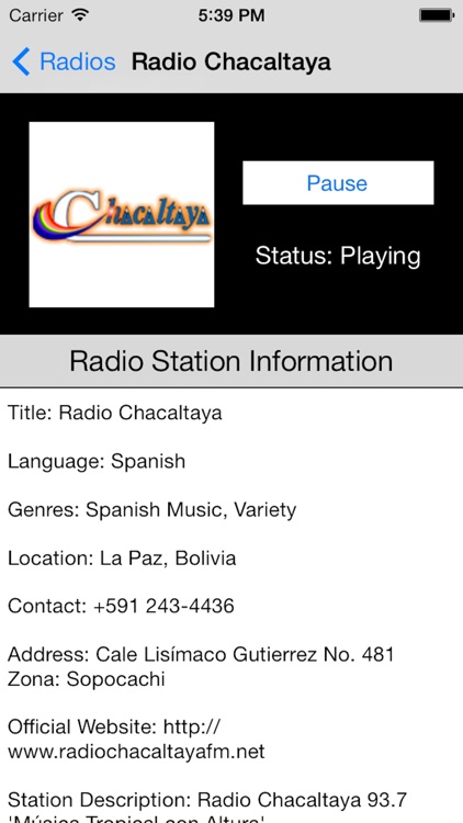 Bolivia Radio Live Player (La Paz/Quechua/Aymara)