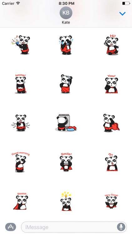 Panda Super Man Sticker