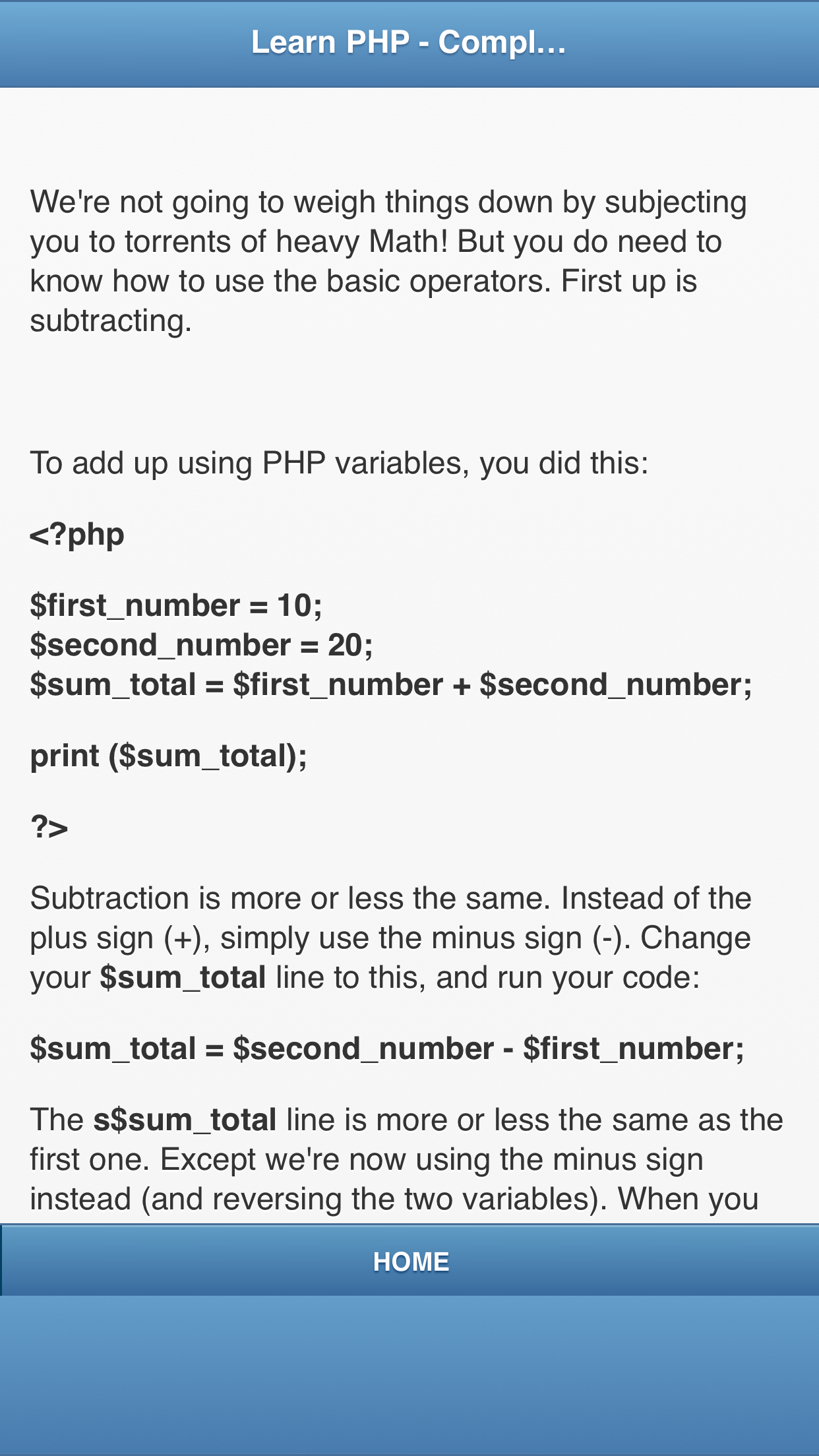 Learn PHP Programming Free screenshot 2