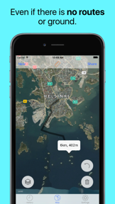 Measure distance on map. Land screenshot