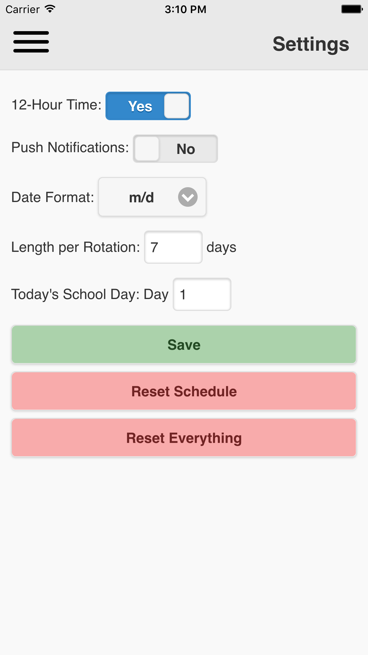 Block Schedule Helper