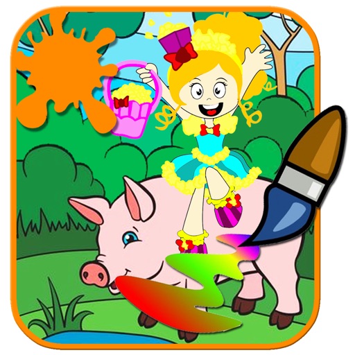 Party Farm And Shop Cake Coloring Page Kids Game icon