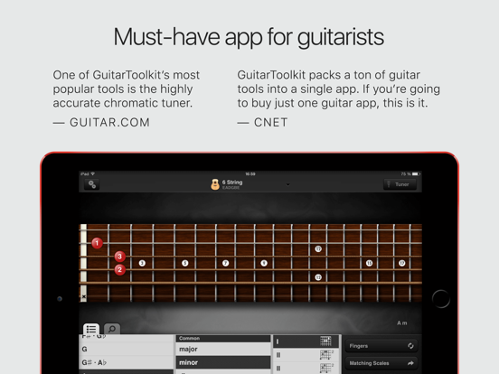 Screenshot #1 for GuitarToolkit - tuner, metronome, chords & scales