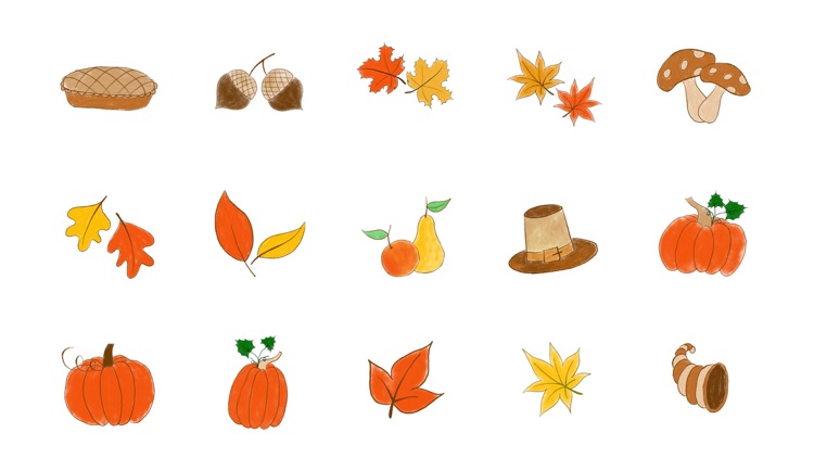 Thanksgiving Hand Drawn Stickers