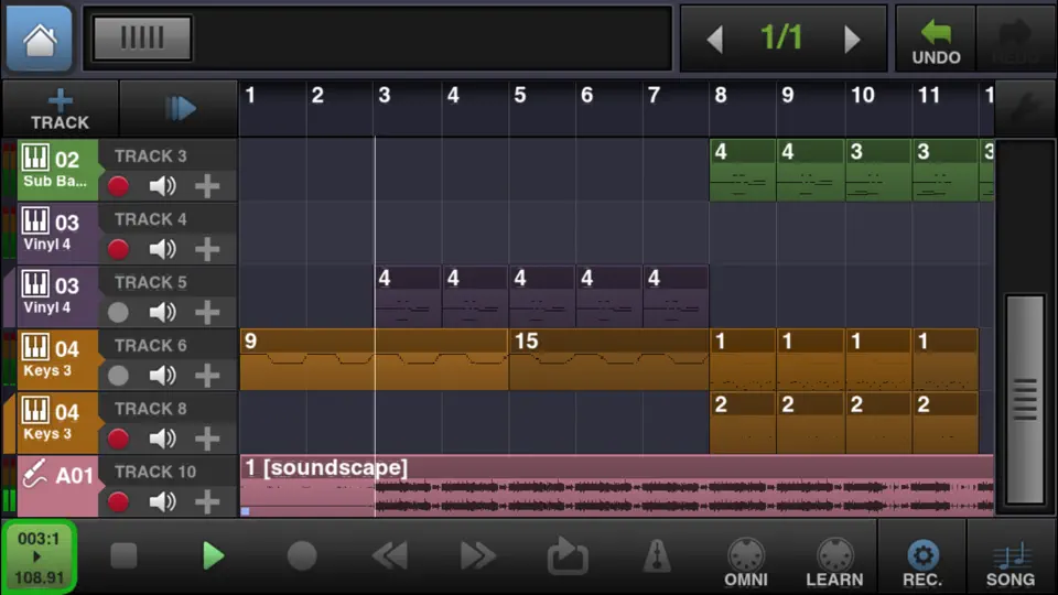 Скриншот BeatMaker 2 на iPhone 1