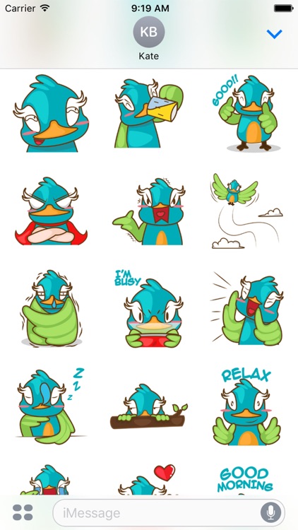 Burdz the bird for iMessage Sticker