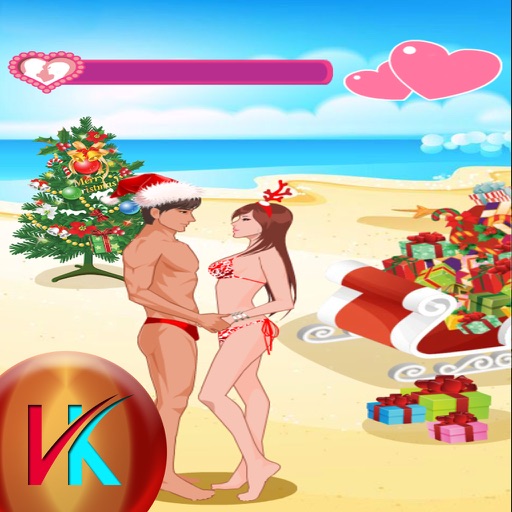 Christmas Beach Couple Kiss Love iOS App