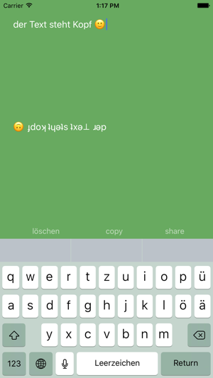 Text steht Kopf