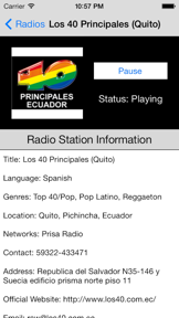 Ecuador Radio Live Player (Quito / Spanish / Equador) screenshot