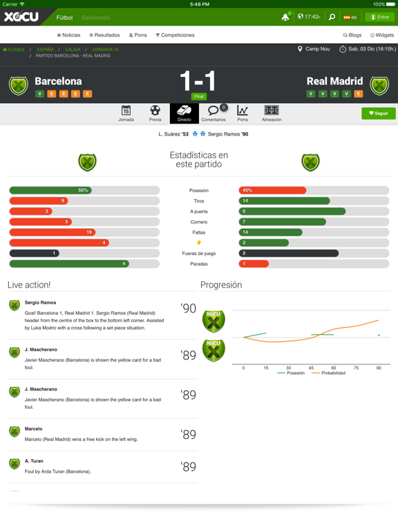 Screenshot #6 pour Xocu: Resultados, porras y noticias de fútbol