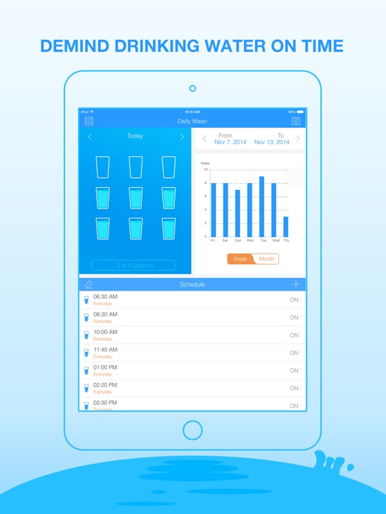 Daily Water for iPad - Water Minder and Counter