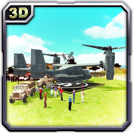 Army Cargo Helicopter Relief & Truck sim games Icon