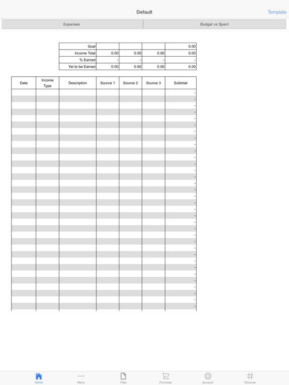 Personal Expense Log iPad screenshot