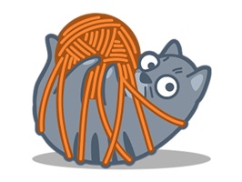 Up your texting game with playful animated stickers of Idiot Cartoon Kitty Sticker and add on accessories