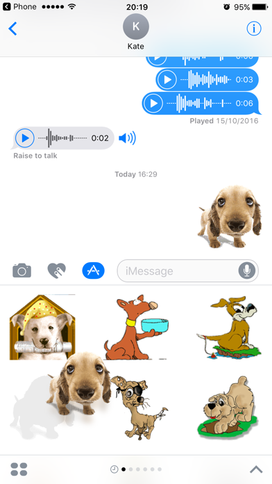 Screenshot #1 pour Dog Stickers Animated Emoji Emoticons for iMessage