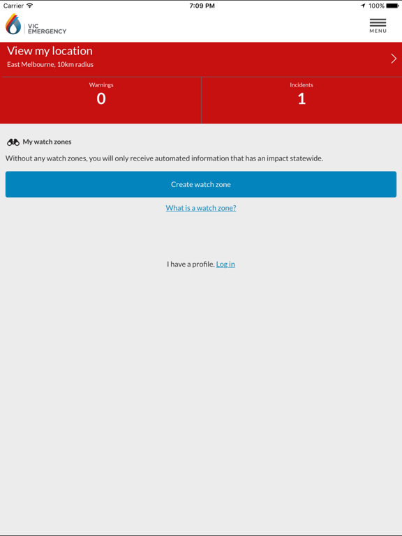 VicEmergency iPad screenshot 1