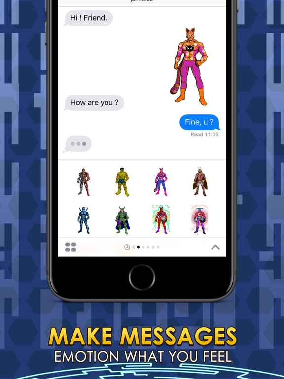 Screenshot #5 pour Superhero Emoji Stickers Keyboard Themes ChatStick