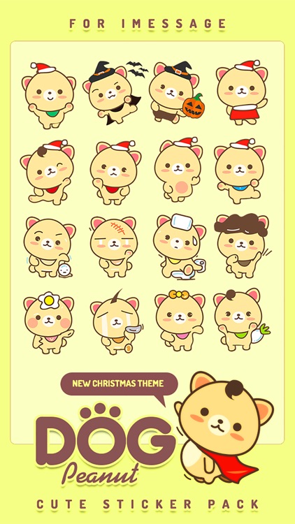 Peanut Dog Sticker - Cute Emotional & Xmas Emoji