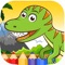 Dinosaur Game Coloring Drawing for Kids & Toddlers