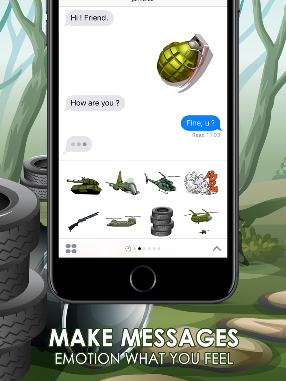 Screenshot #5 pour Military Emoji Stickers Keyboard Themes ChatStick
