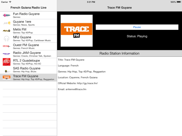 French Guiana Radio Live Player Cayenne-français
