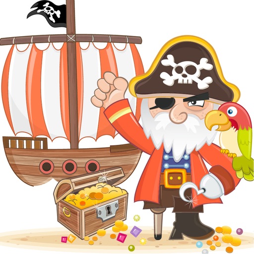 Happy pirate island icon