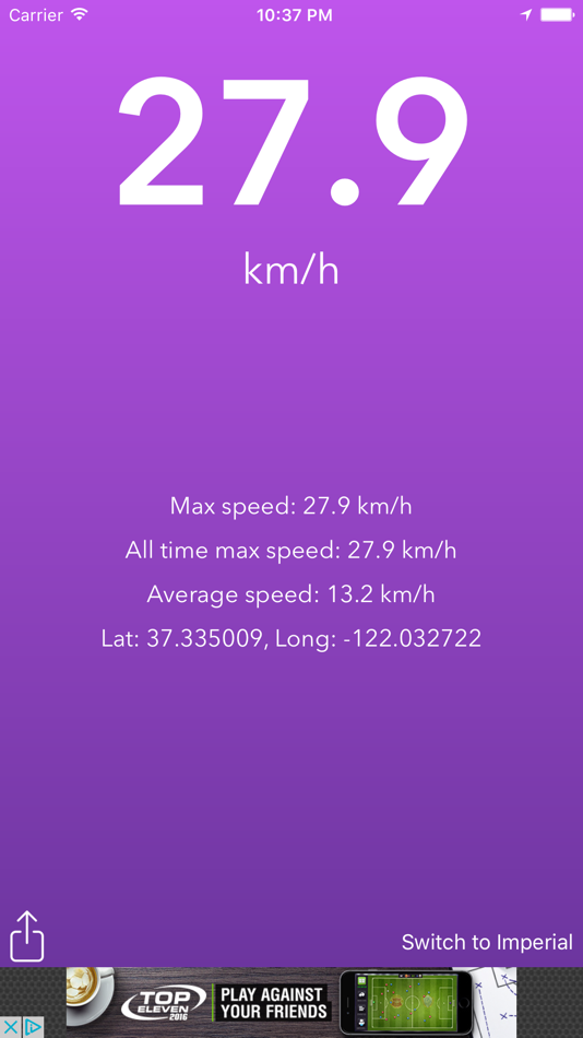 #3. Simple Speed Meter (iOS) 由: Leon Tucek