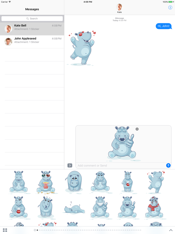 Screenshot #5 pour Hippopotamus - Stickers pour iMessage