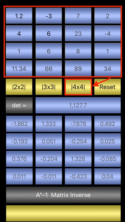 4x4 Determinant & Inverse Matrix screenshot-3