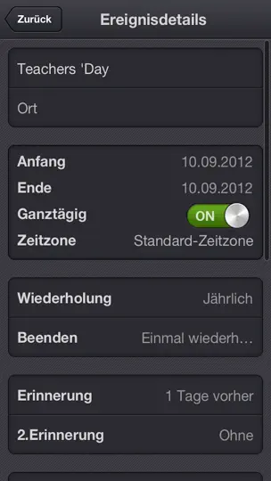 Screenshot von XCalendar Lite auf dem iPhone 5