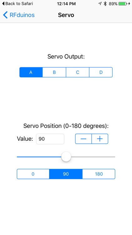 RFduino Servo Sample
