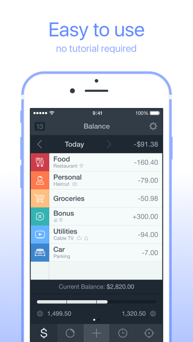 Screenshot #1 pour Saver – Personal Finance, Income & Expense tracker