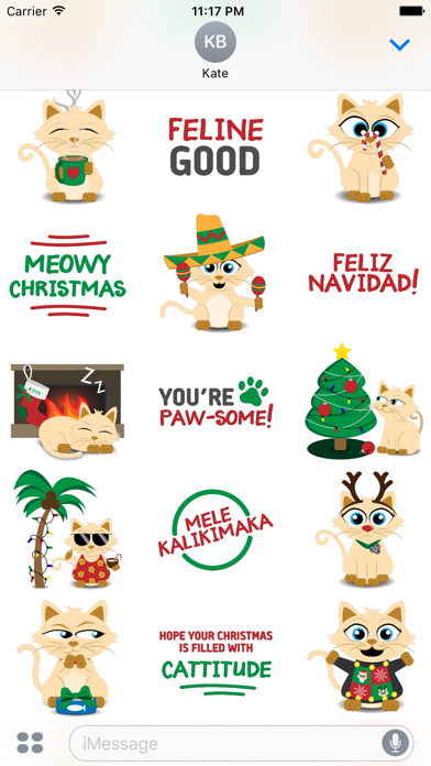 Screenshot #2 pour Christmas Kitties Sticker Pack