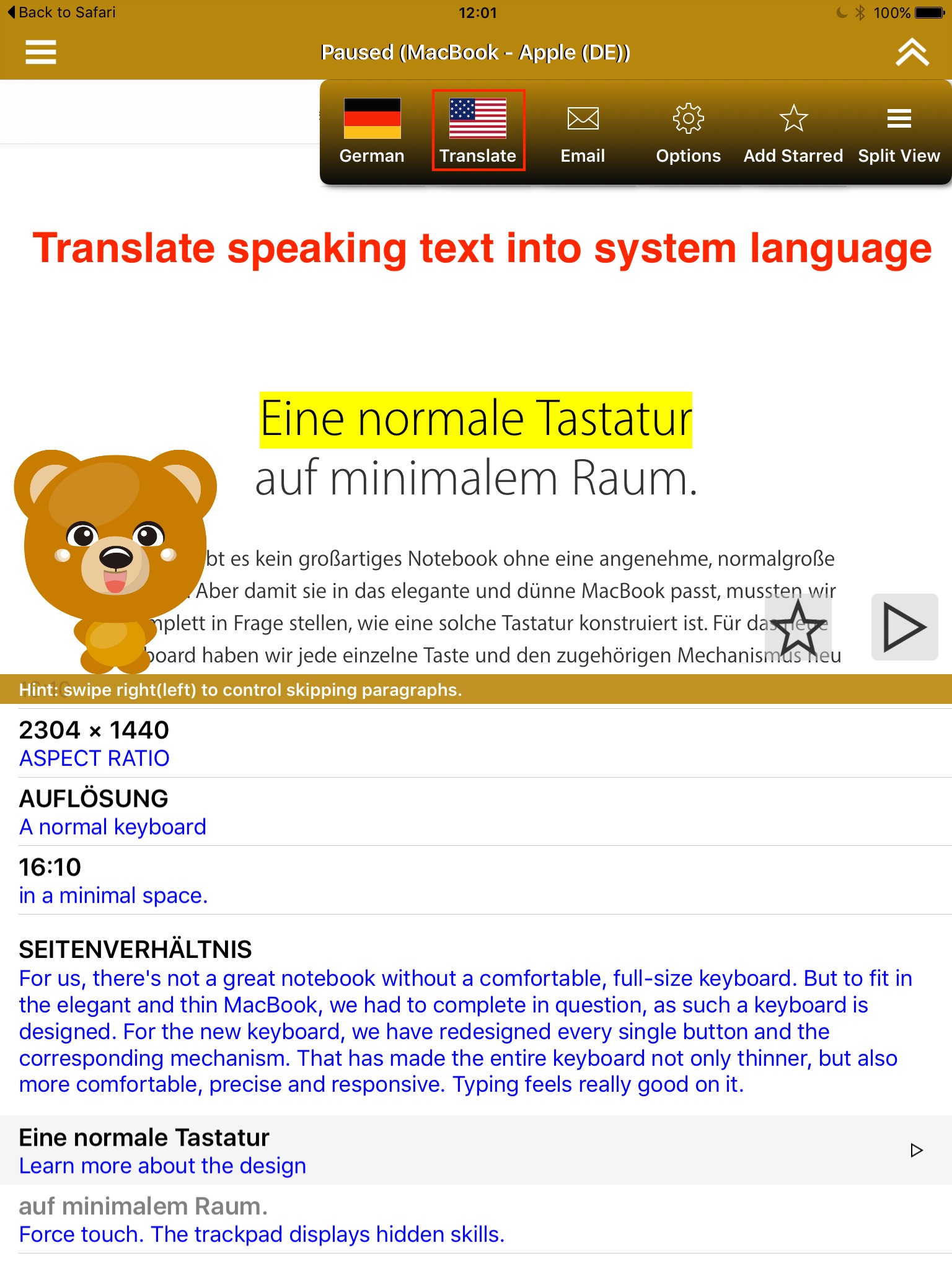 SpeakGerman 2 FREE (8 German Text-to-Speech) screenshot 3