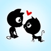 Couple in Love Cats Stickers