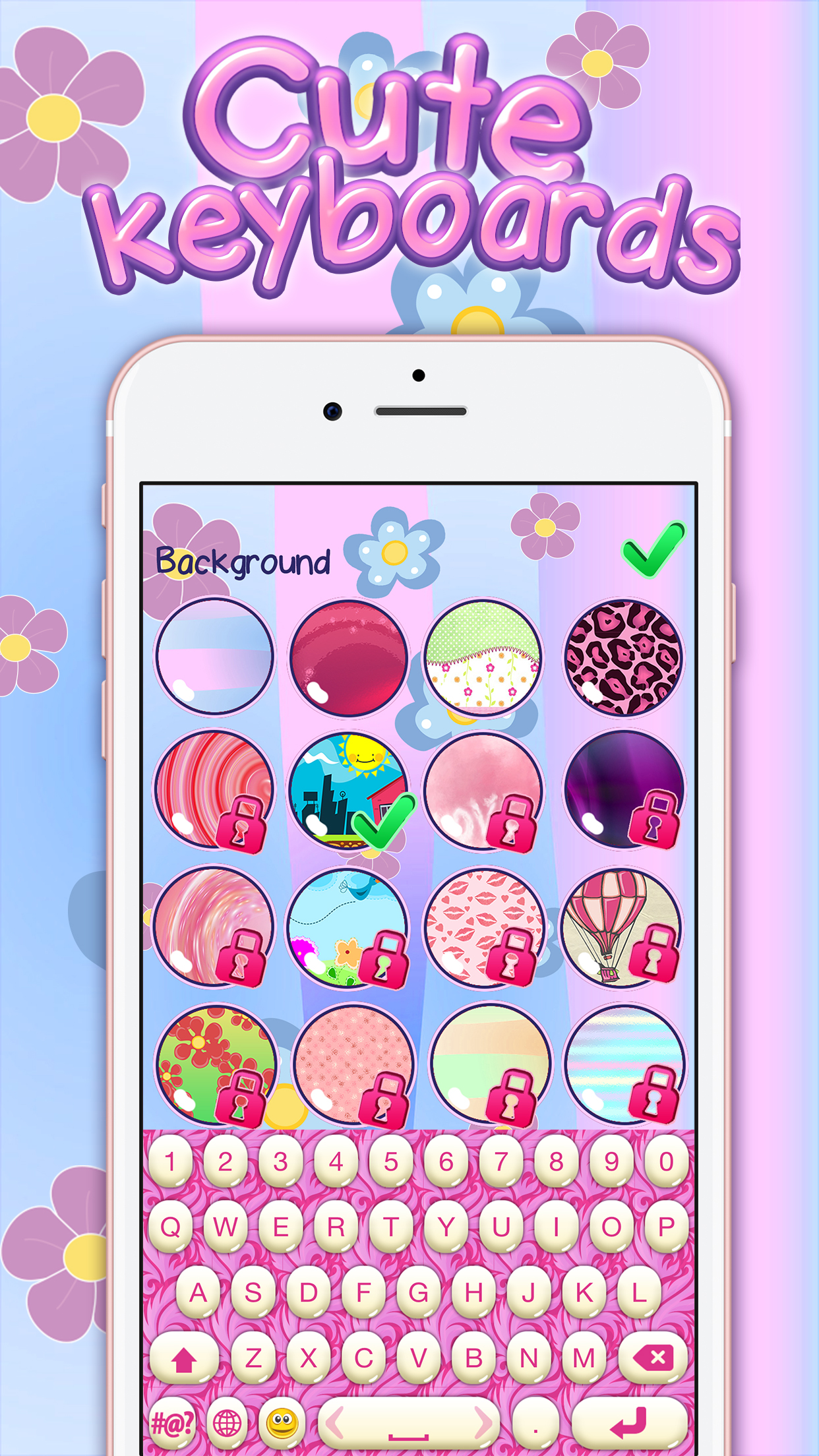 Cute Keyboards – Colorful Themes and Background.s screenshot 4