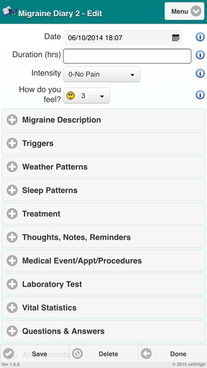 Migraine Diary 2