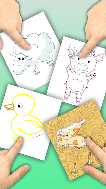 Connect dots, paint animals in zoo coloring book