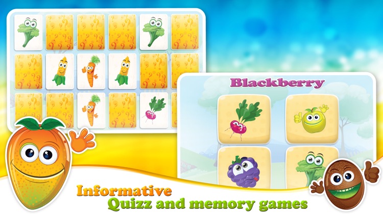 Veggies & Fruits: kids educational games - English